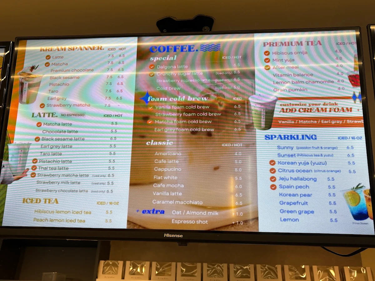 Menu, Kream