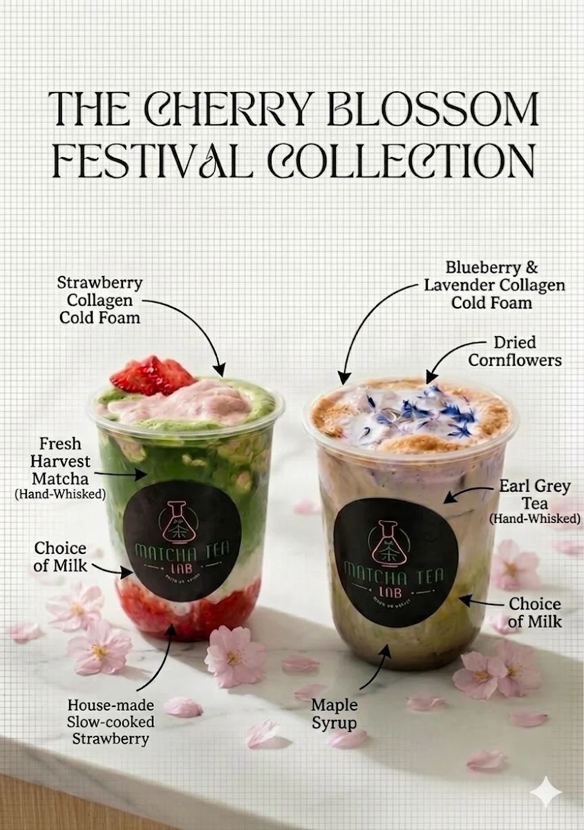 Menu, Matcha Tea Lab