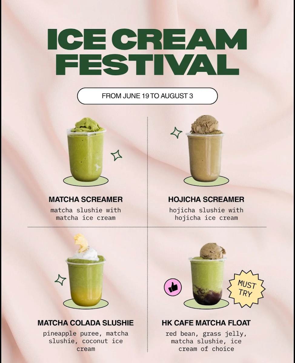 Menu, Matcha Tea Lab
