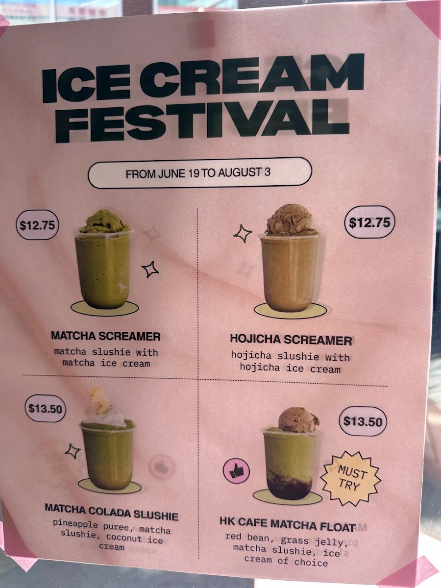 Menu, Matcha Tea Lab