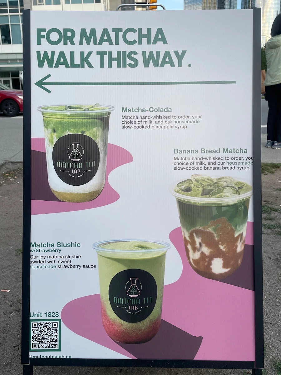 Menu, Matcha Tea Lab
