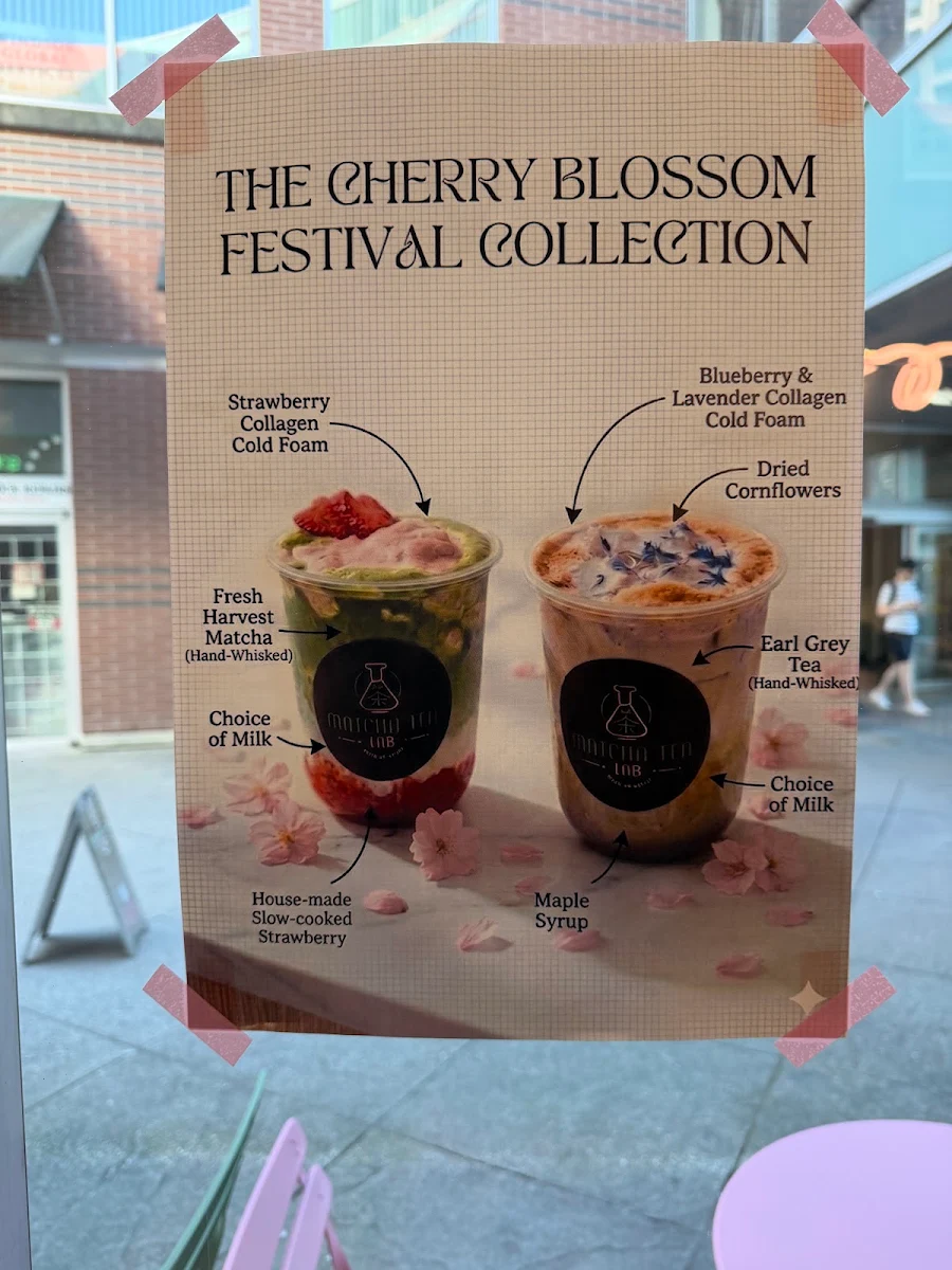 Menu, Matcha Tea Lab