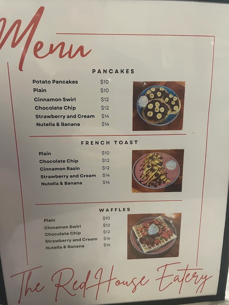 Menu, The Red House Eatery