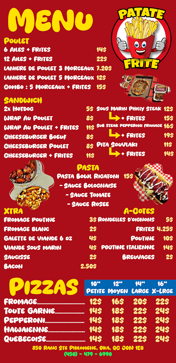 Menu, Patate Frite Oka