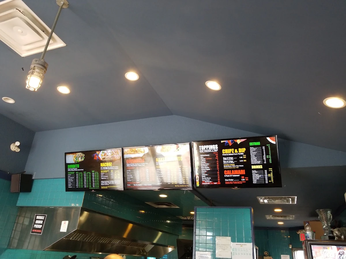 Menu, Burrito Boyz London (Central)
