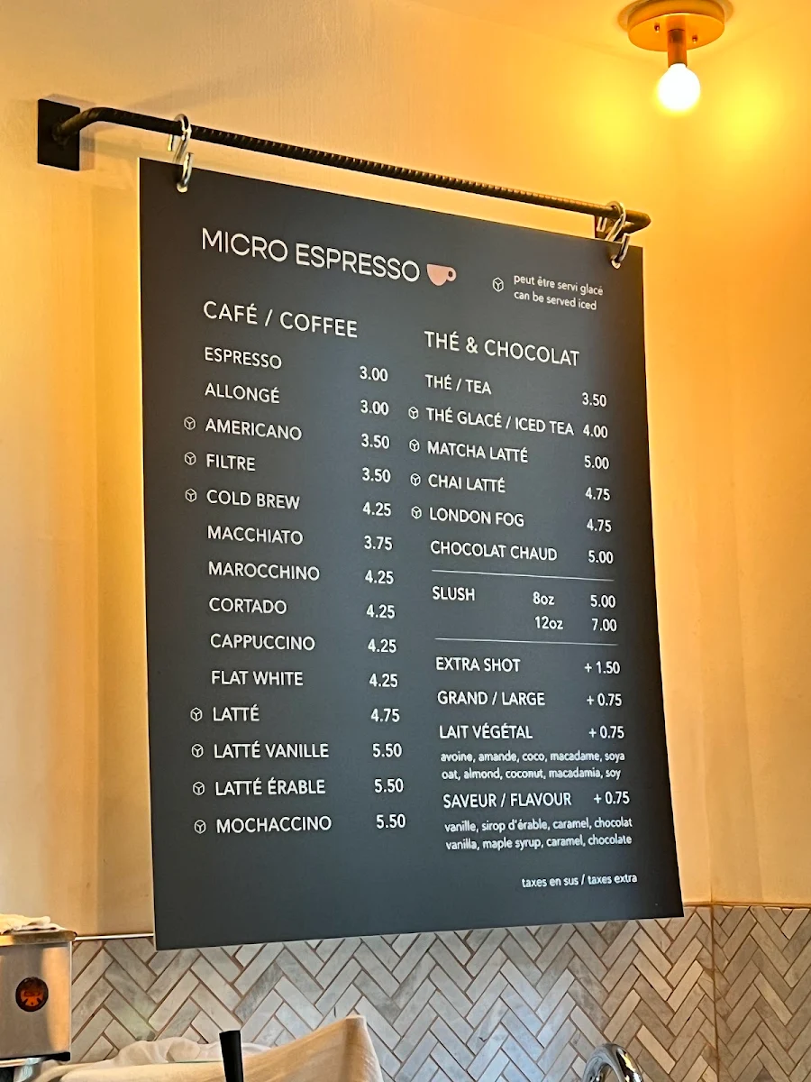 Menu, Micro Espresso - Vieux Port