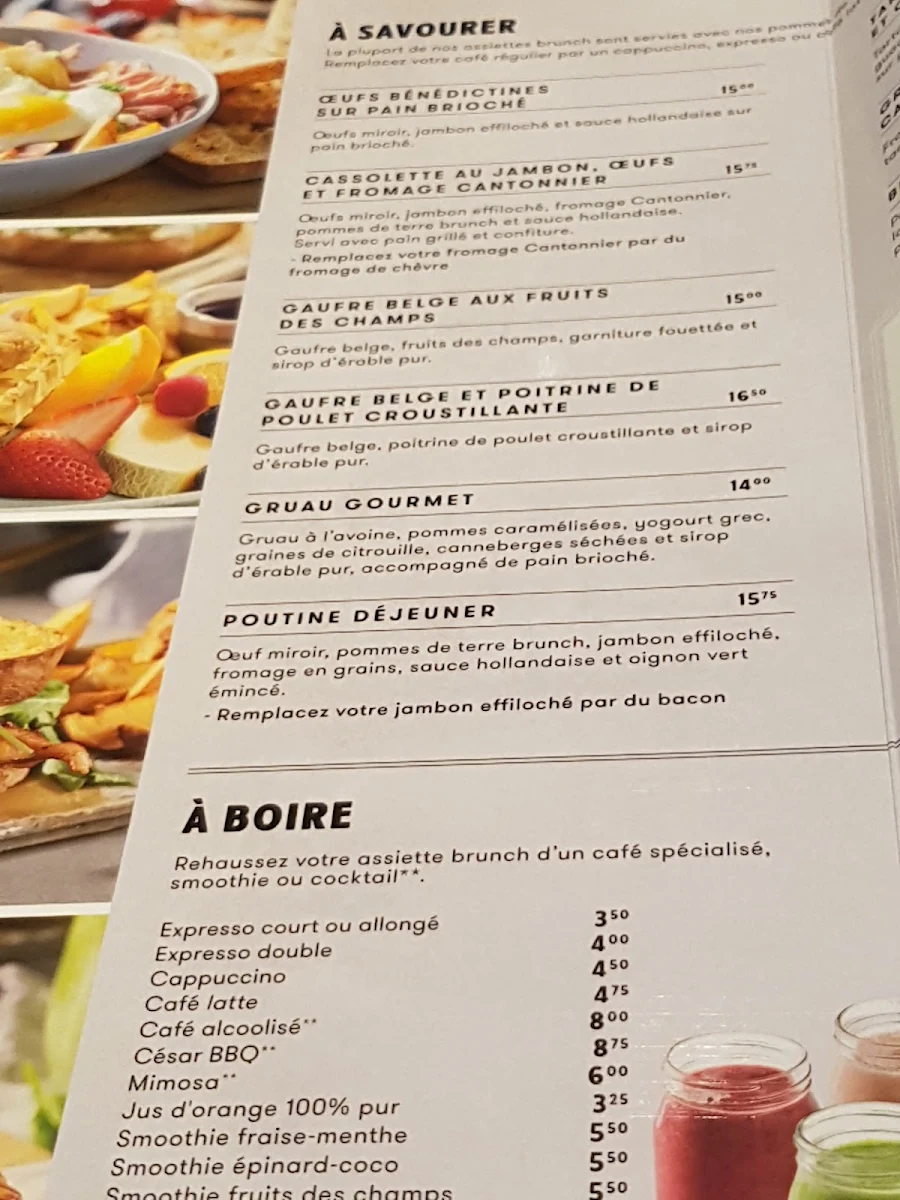 Menu, Rôtisserie St-Hubert