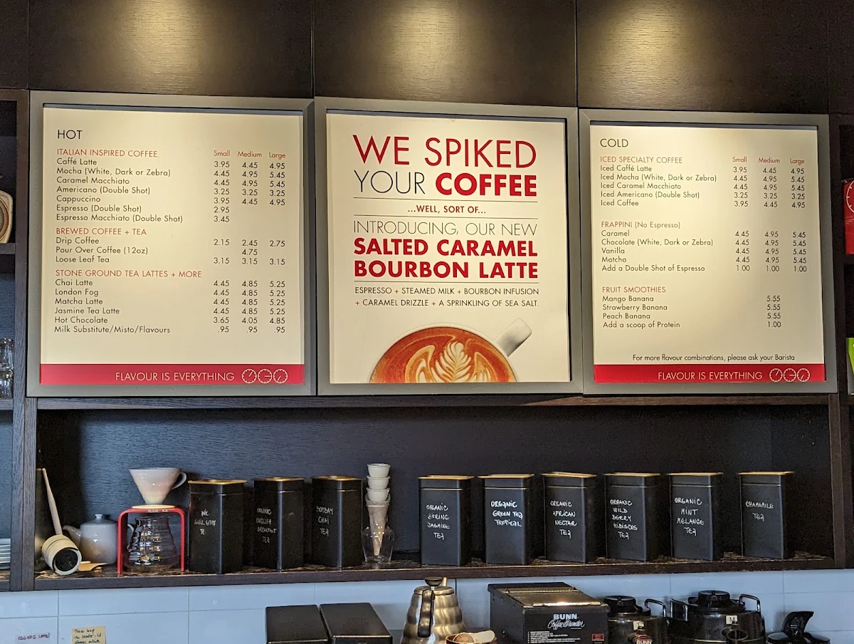 Menu, Take Five Café