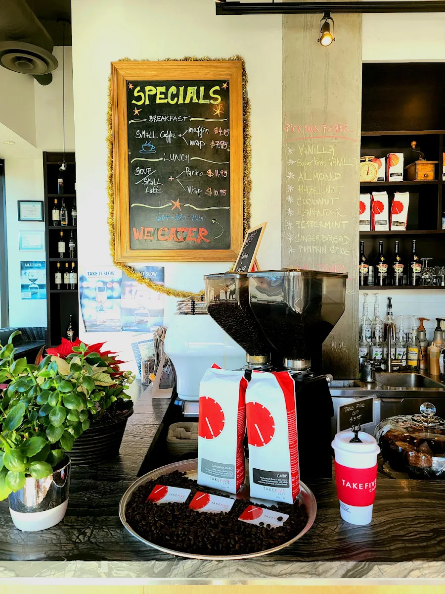 Menu, Take Five Café