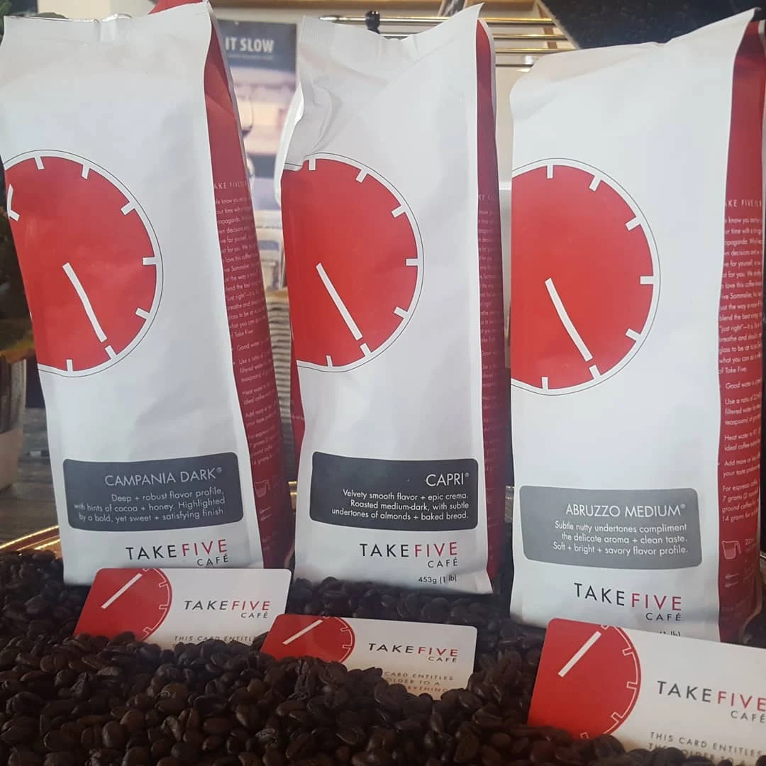 Menu, Take Five Café