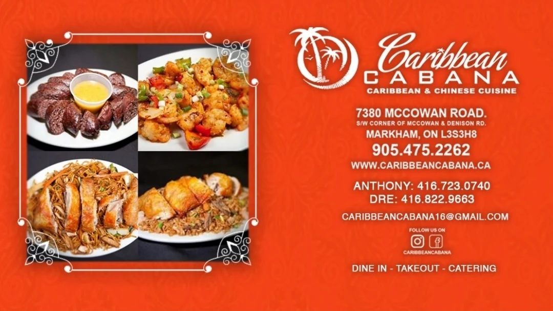 Menu, Caribbean Cabana
