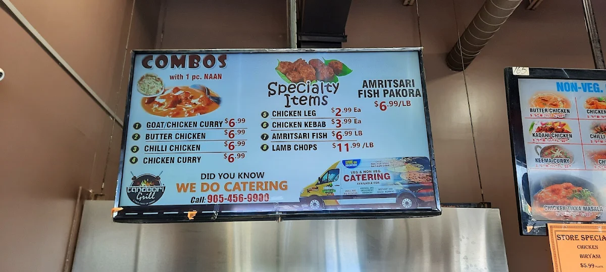 Menu, Tandoori Grill Meat/chicken Shop