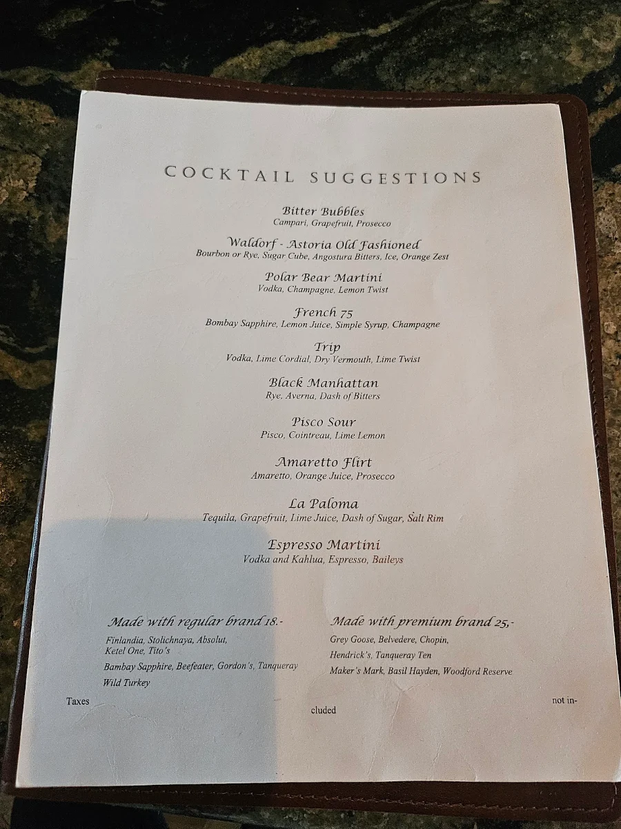 Menu, The Carriage House Restaurant