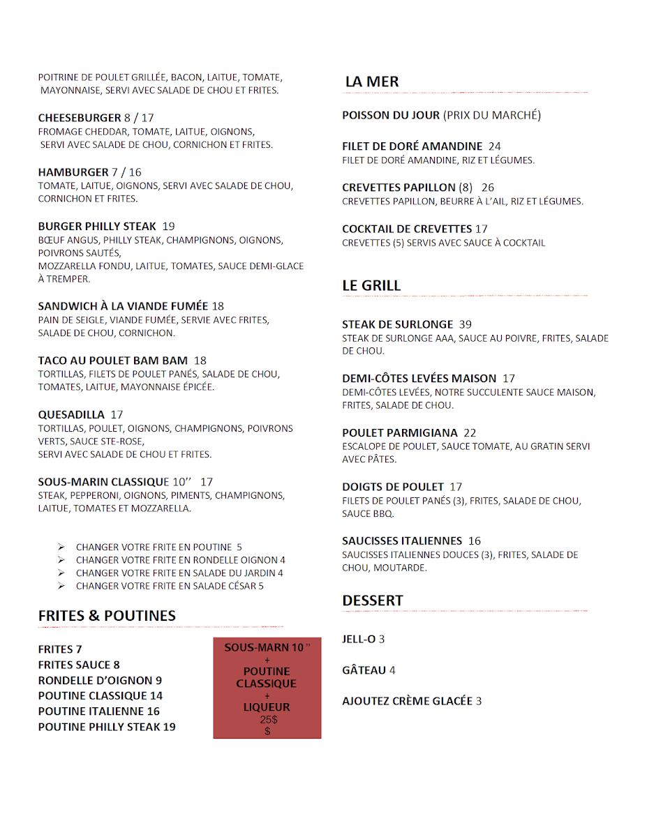 Menu, LE STE ROSE