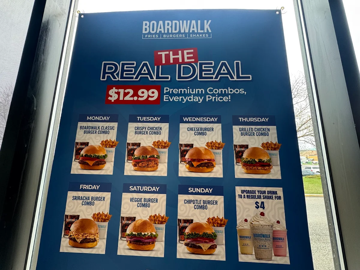 Menu, Boardwalk Burgers - Calgary 32nd Street