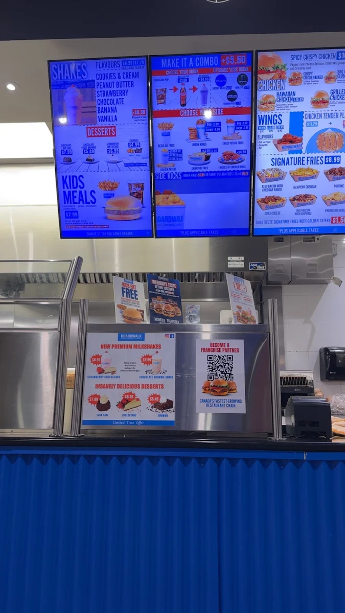 Menu, Boardwalk Burgers - Calgary 32nd Street