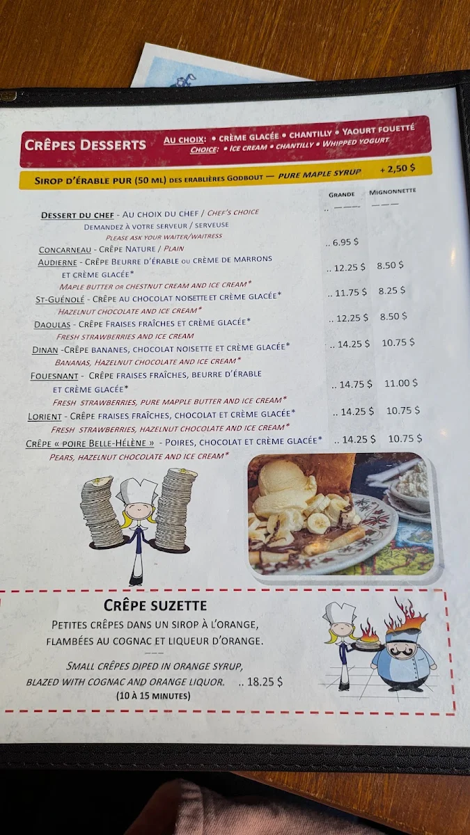 Menu, Au Petit Coin Breton
