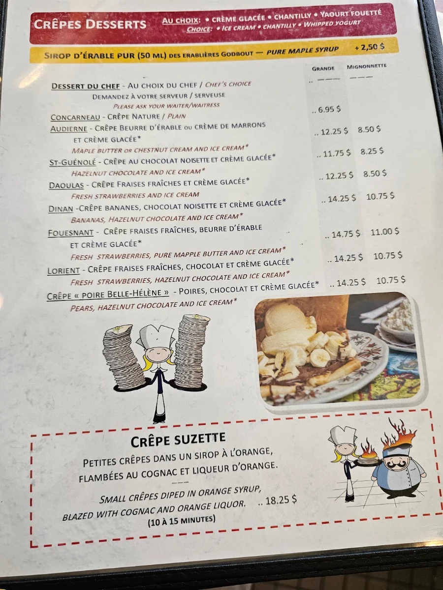 Menu, Au Petit Coin Breton