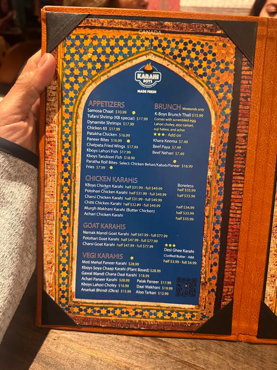 Menu, Karahi Boys
