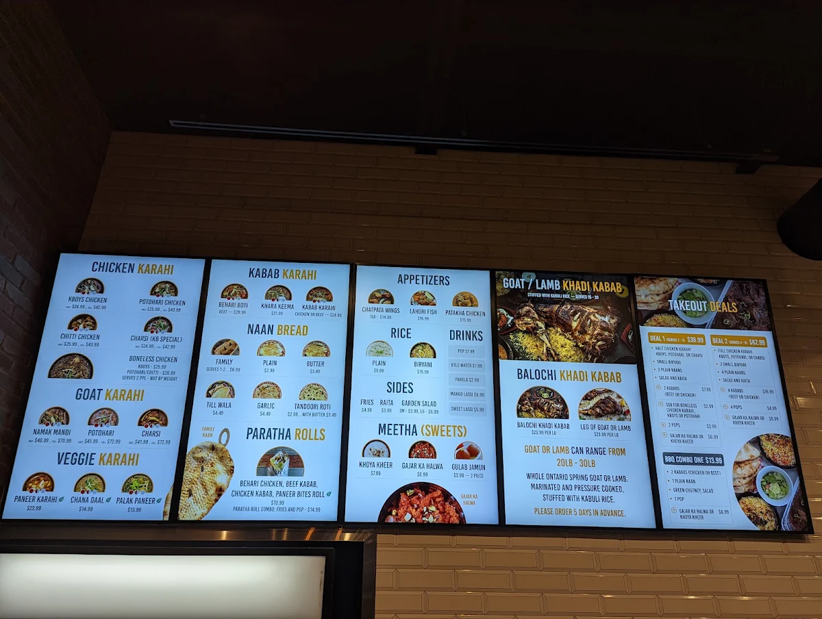 Menu, Karahi Boys