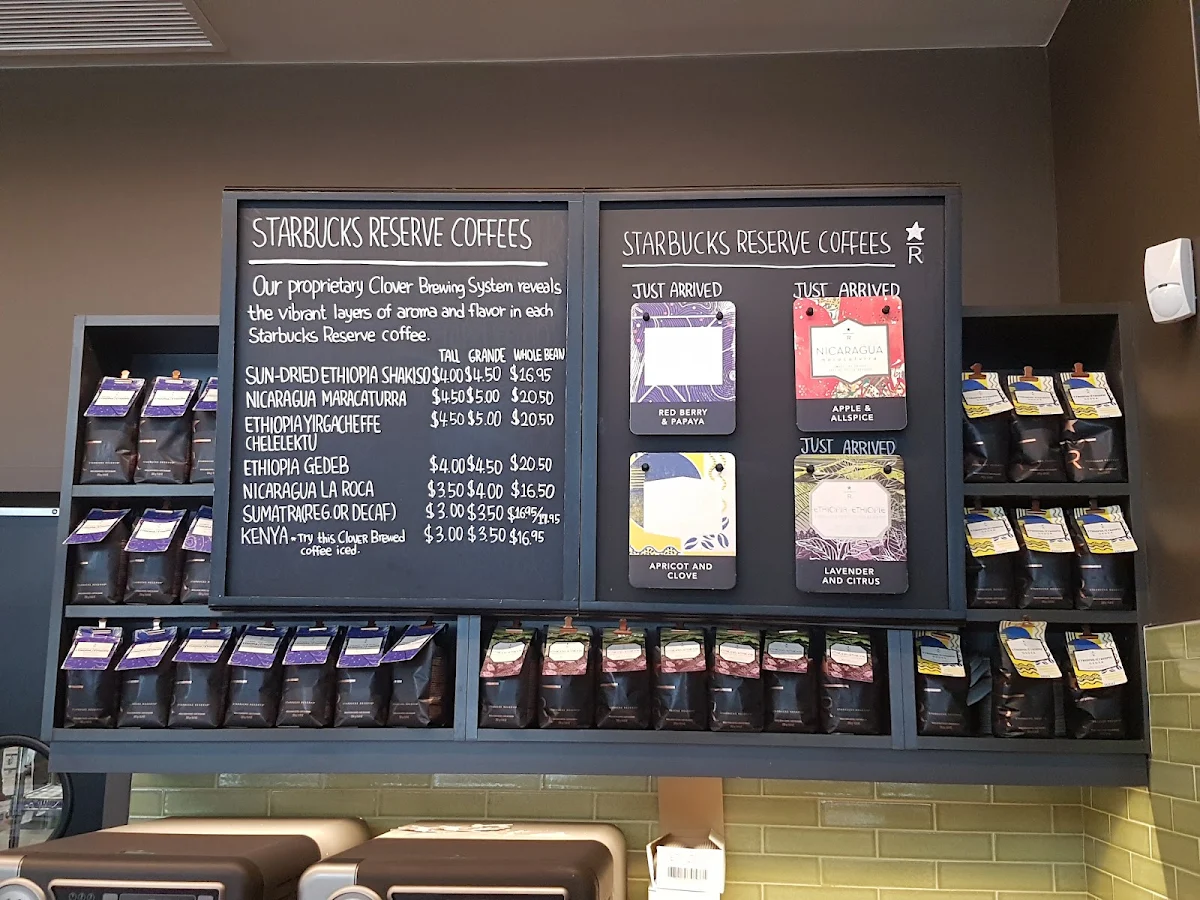 Menu, Starbucks Coffee Company