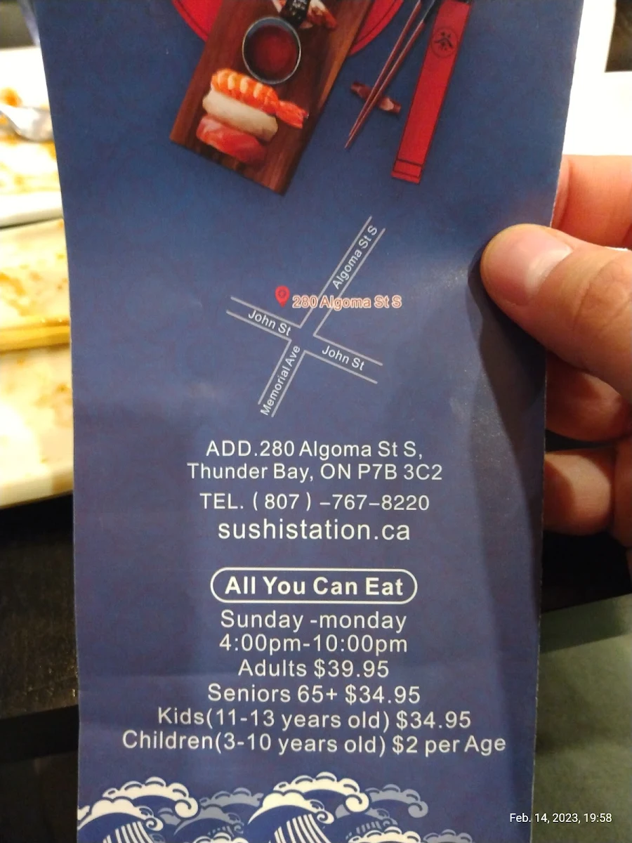 Menu, Sushi Station