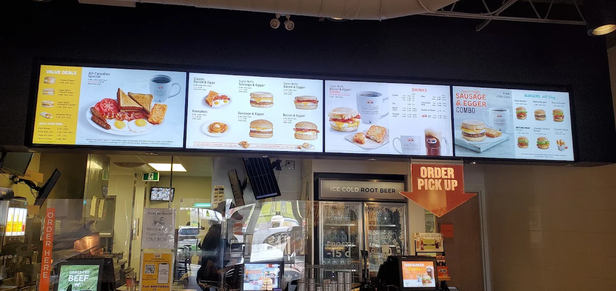 Menu, A&W Canada