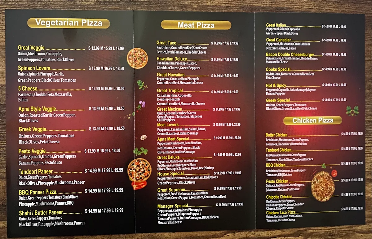 Menu, PIZZA BOXX