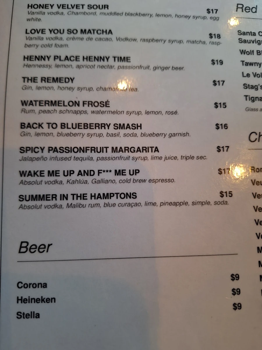 Menu, Back to Brooklyn Restaurant
