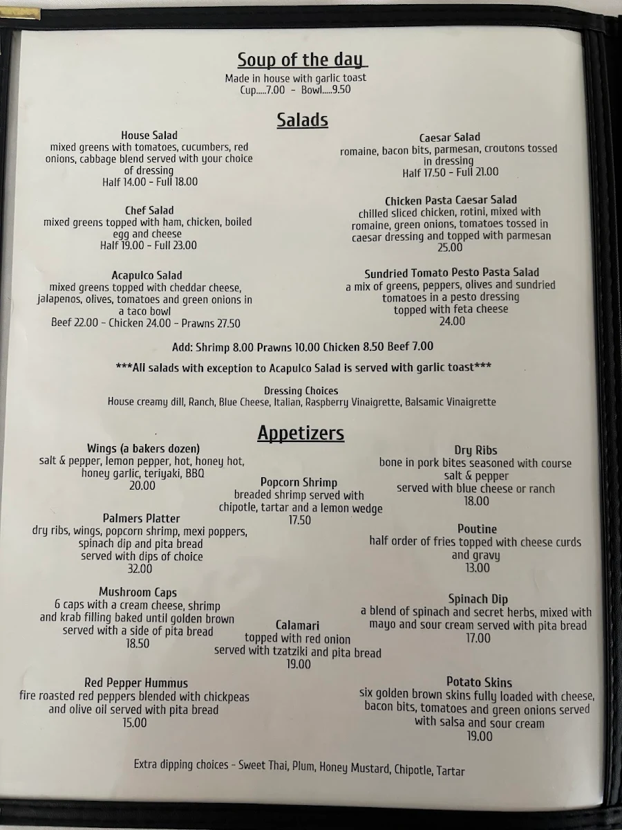 Menu, Eagle’s Nest Restaurant @ Alberni Golf Club