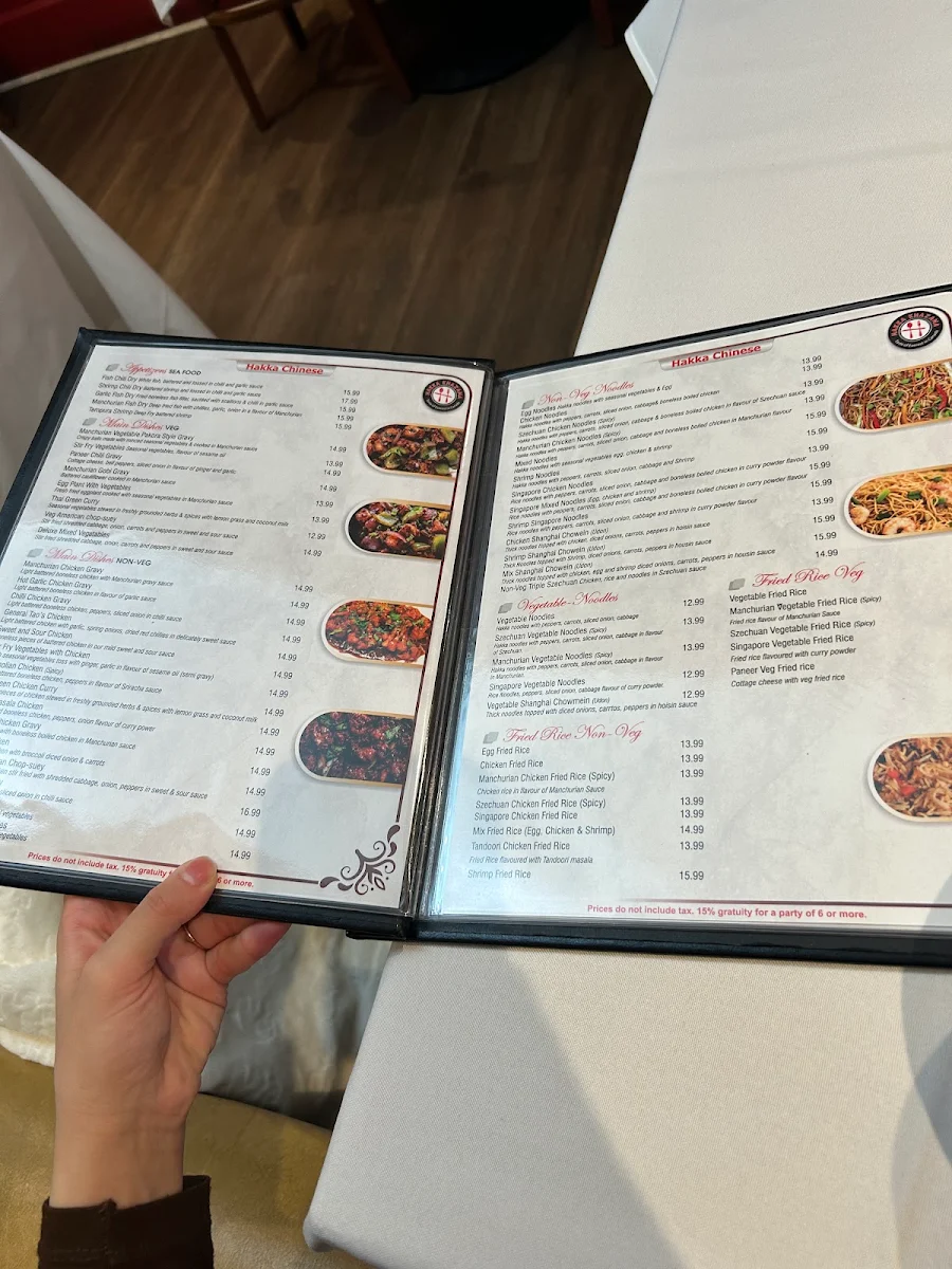 Menu, Hakka Khazana Restaurant London