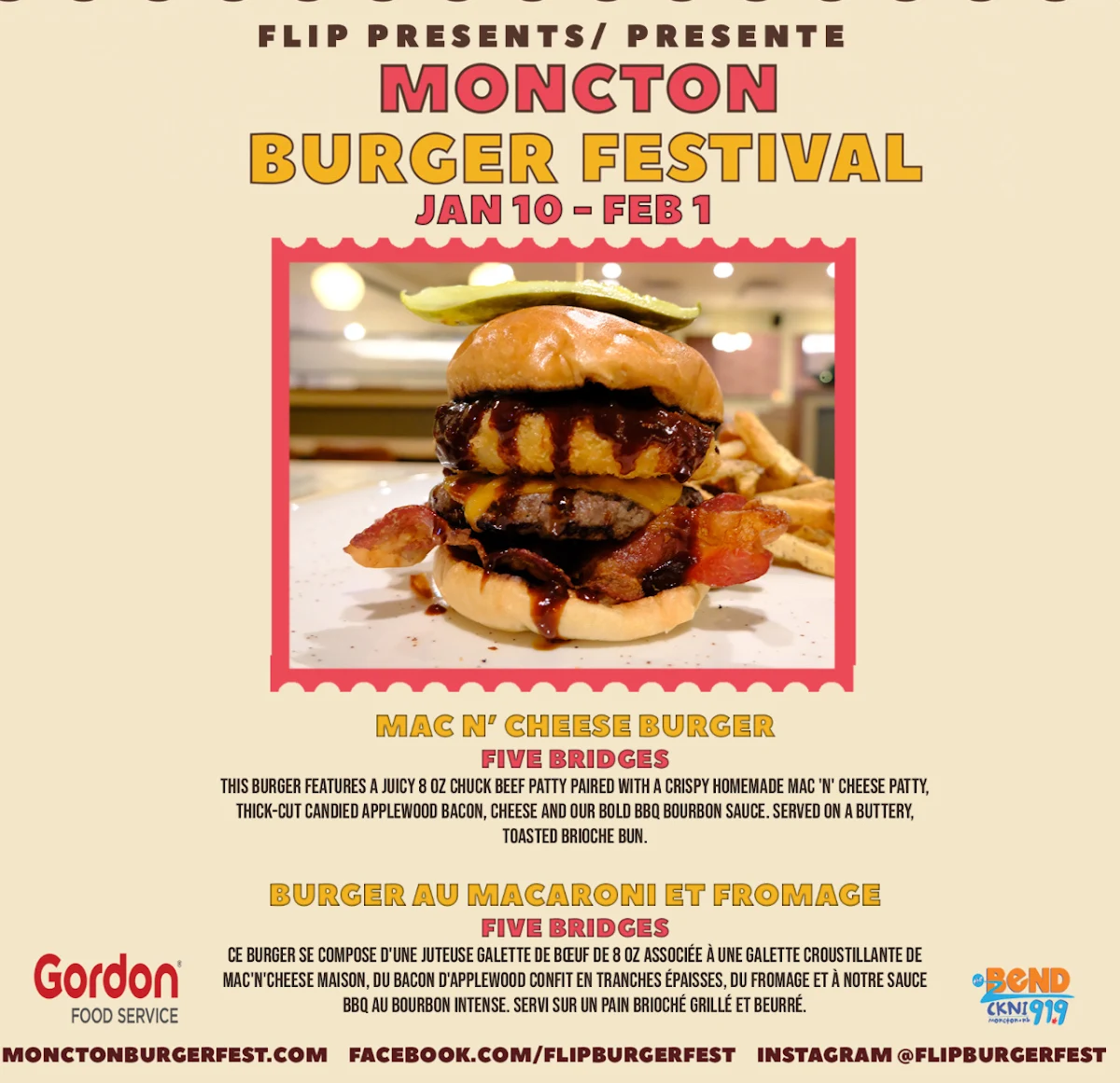 Menu, Five Bridges Bar & Grill