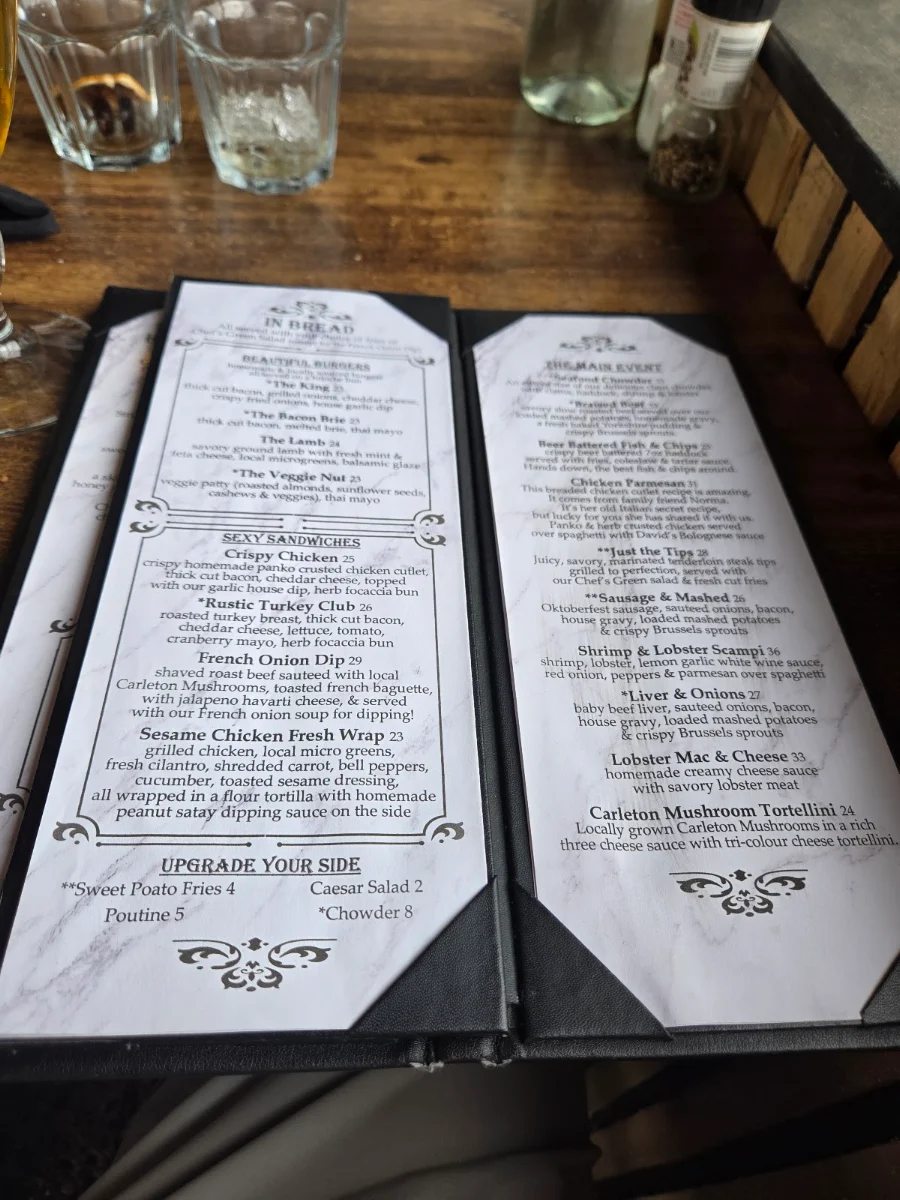 Menu, Swan on the Rideau