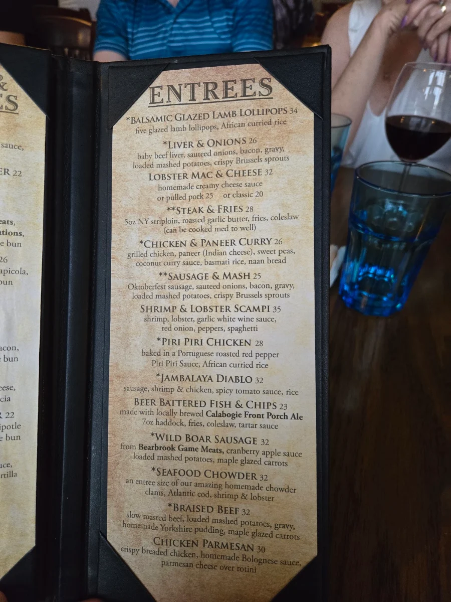 Menu, Swan on the Rideau