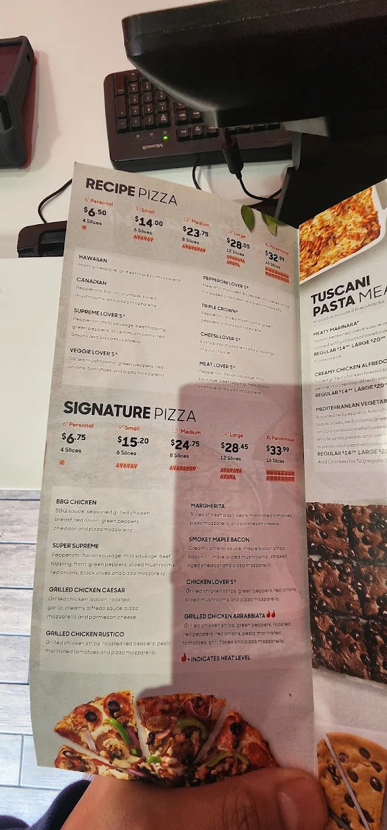Menu, Pizza Hut