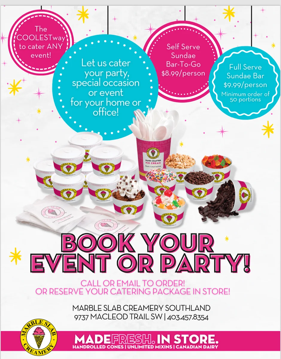 Menu, Marble Slab Creamery