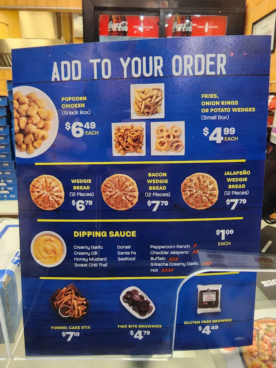 Menu, Pizza 73