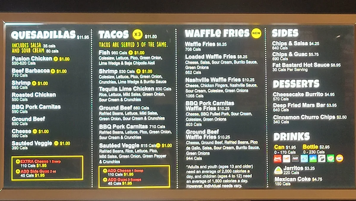 Menu, Fat Bastard Burrito
