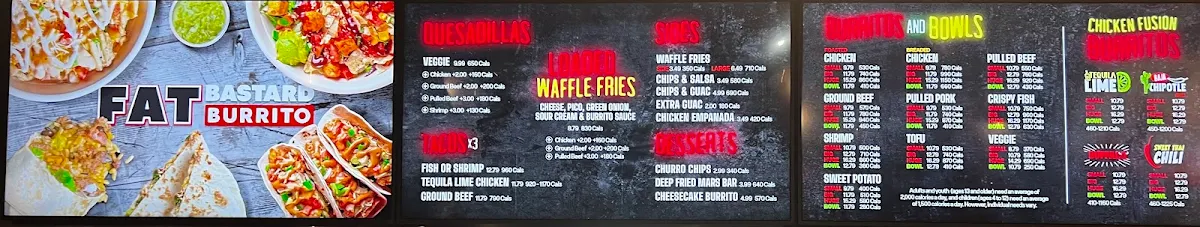 Menu, Fat Bastard Burrito