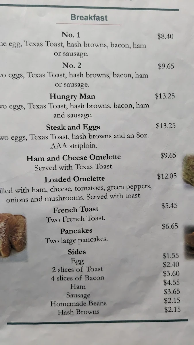Menu, Omega Restaurant Ltd