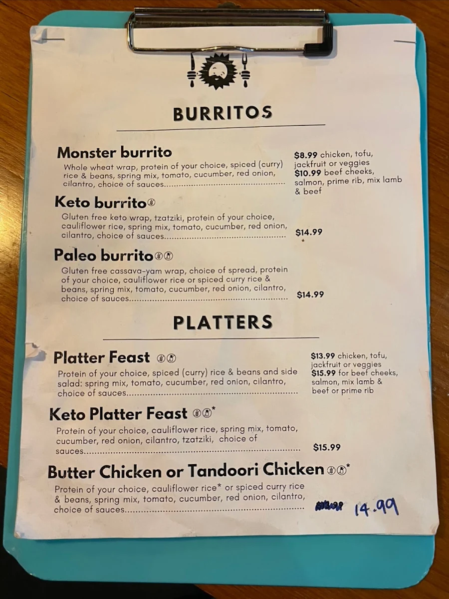 Menu, Keto Caveman Café