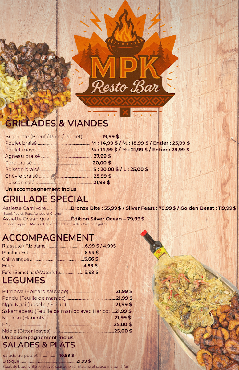 Menu, Restaurant MPK Inc
