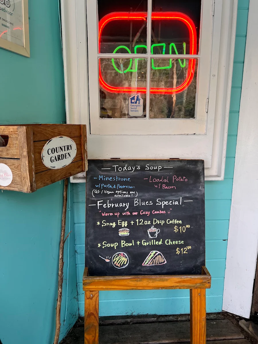 Menu, The Snug Cafe