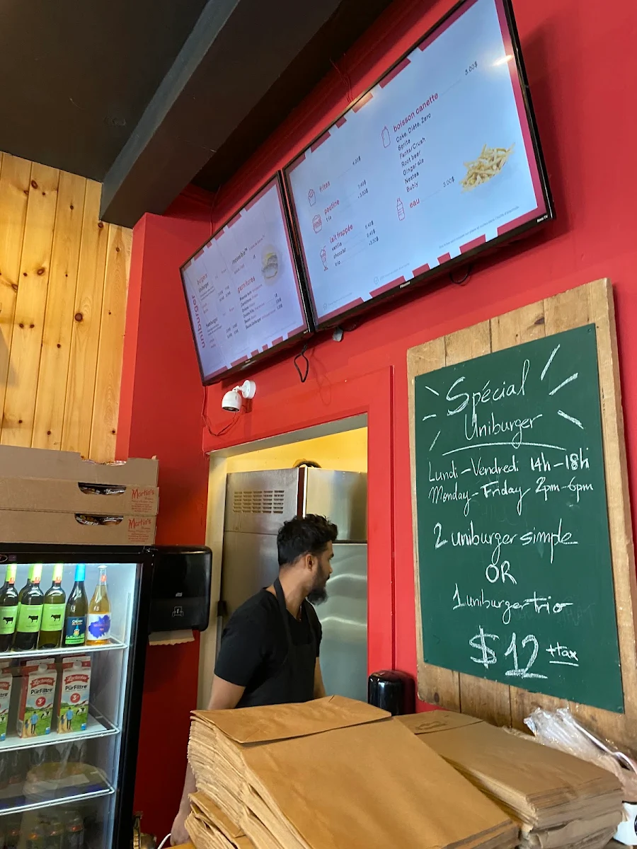 Menu, Uniburger