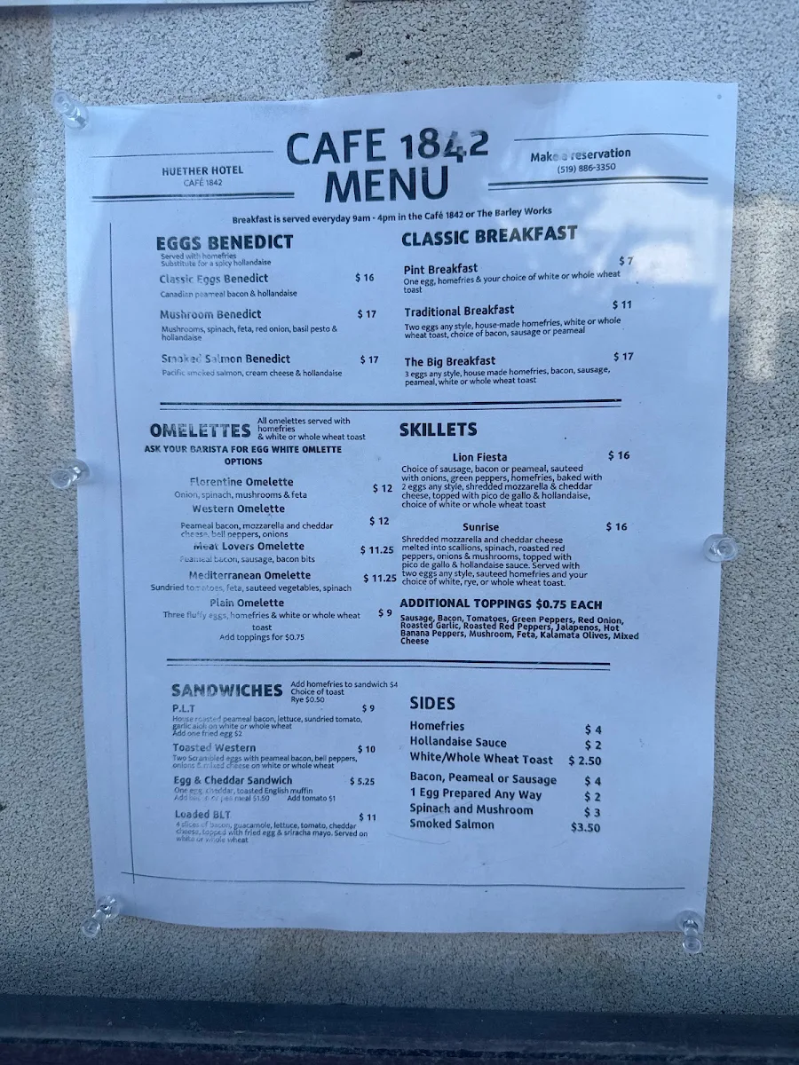 Menu, Huether Hotel