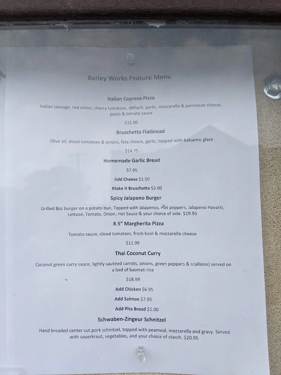 Menu, Huether Hotel