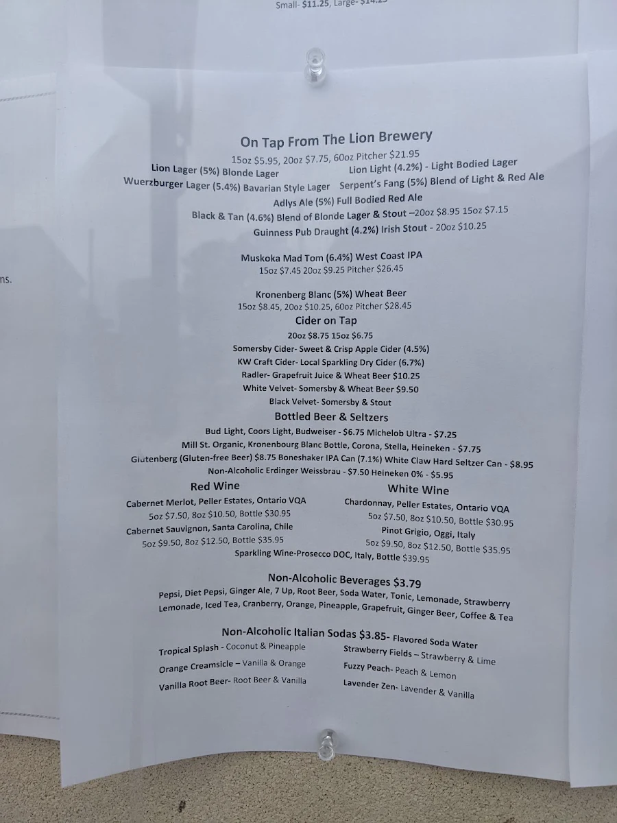 Menu, Huether Hotel