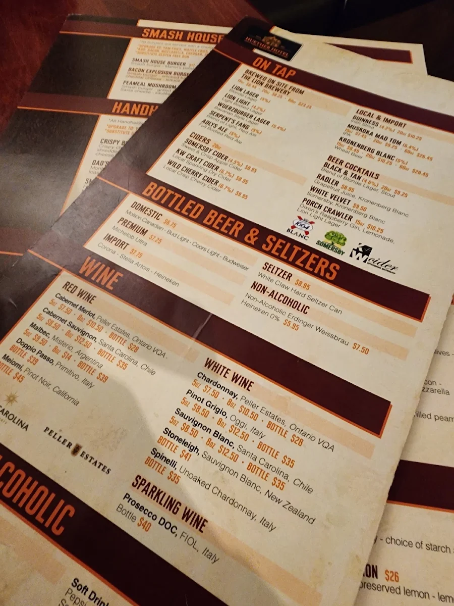 Menu, Huether Hotel
