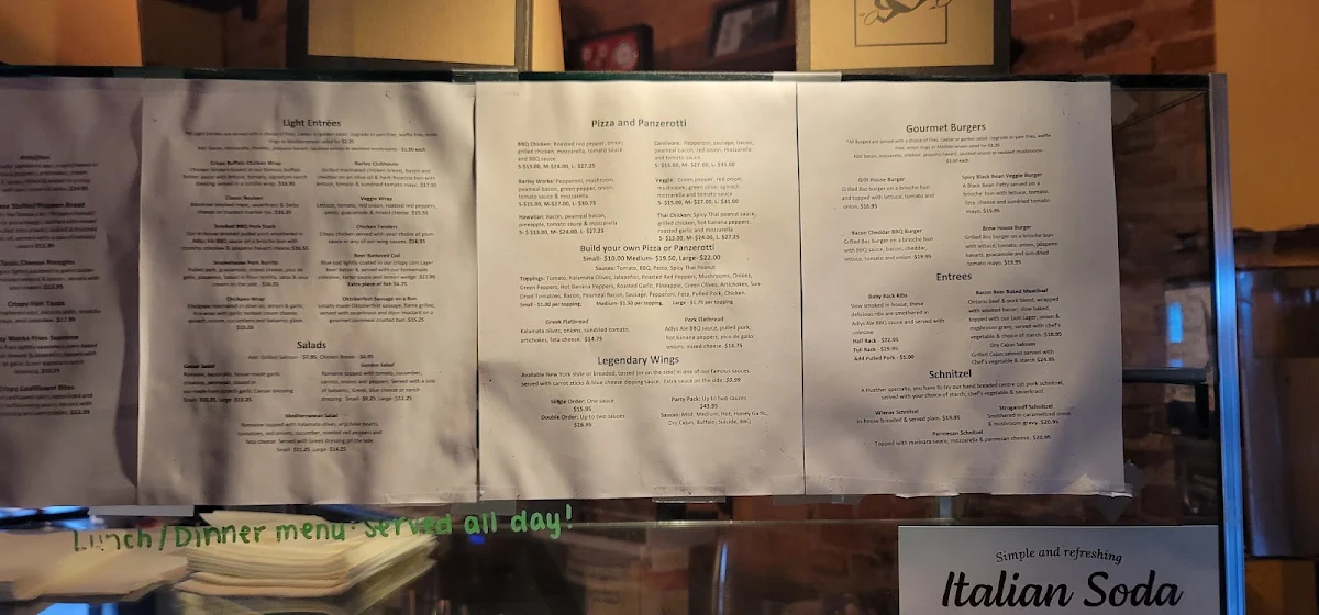 Menu, Huether Hotel