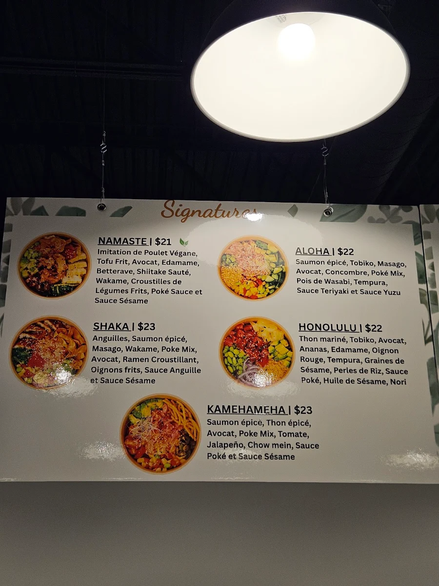 Menu, Le Poké Station Drummondville